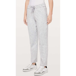 Lululemon On The Fly Pant Gray 27” Inseam Drawstring Size 14 Athleisure